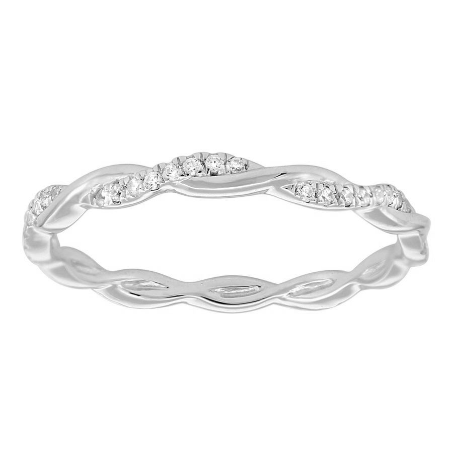 LADIES BAND 0.20CT ROUND DIAMOND 10K WHITE GOLD - Image 1