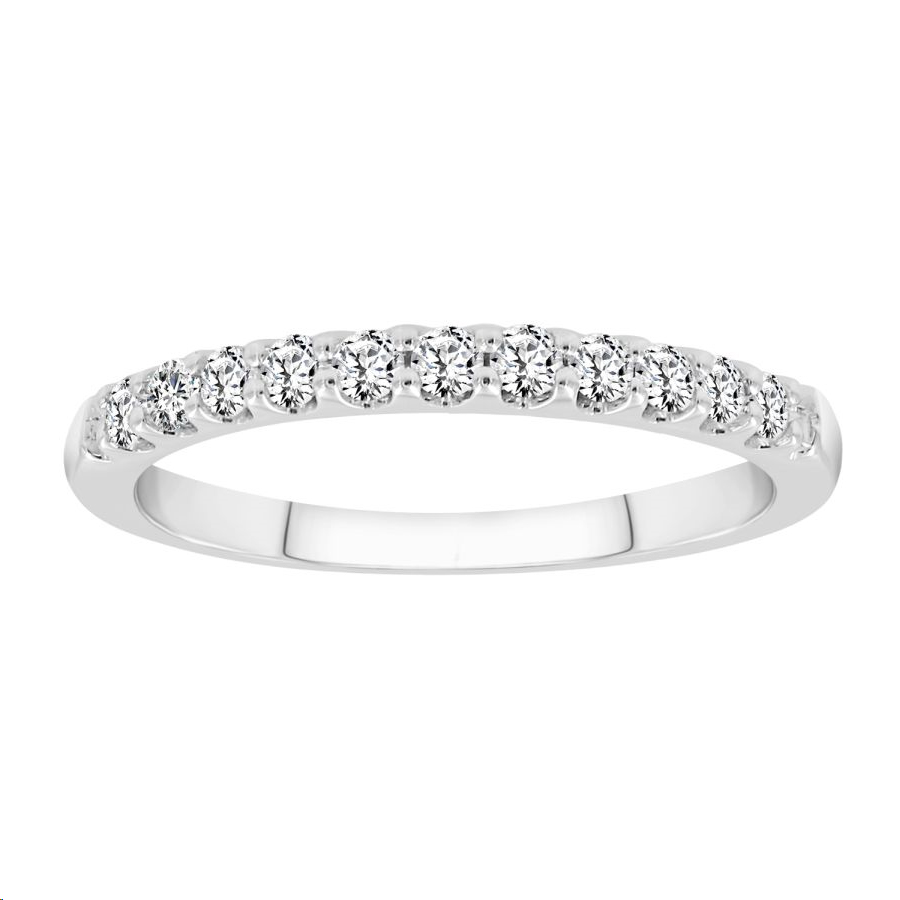 LADIES BAND 0.33CT ROUND DIAMOND 14K WHITE GOLD (SI QUALITY) - Image 1