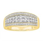 LADIES BAND 0.50CT ROUND DIAMOND 10K YELLOW GOLD