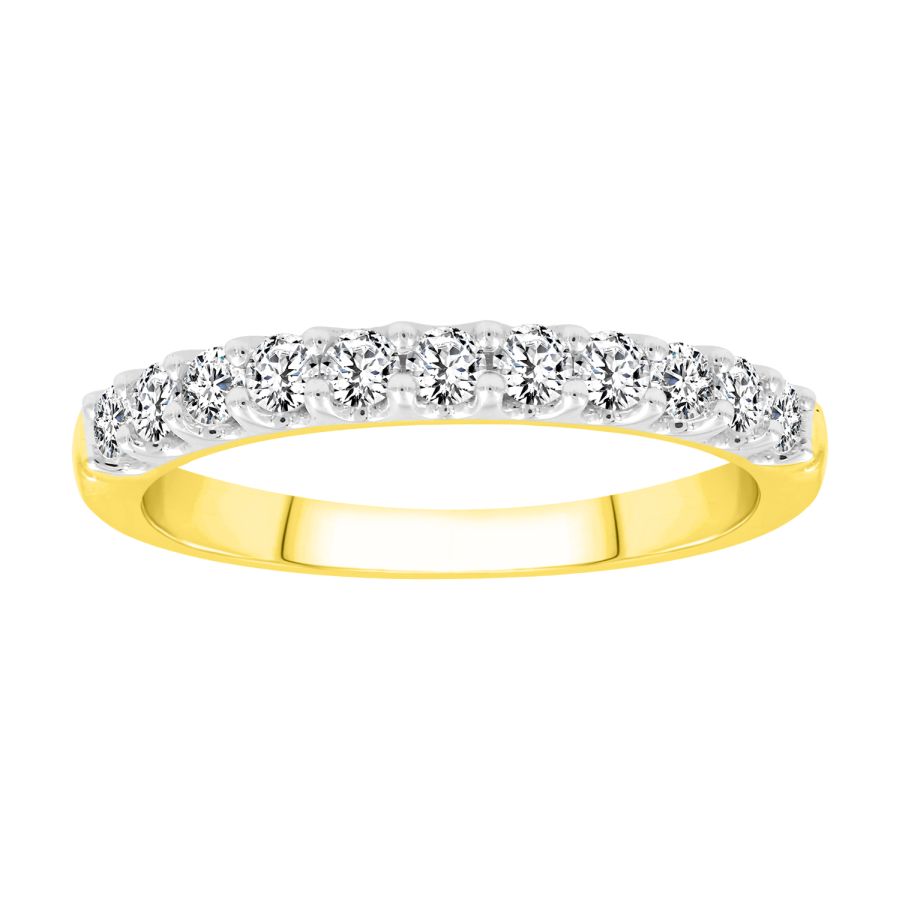 LADIES BAND 0.50CT ROUND DIAMOND 14K YELLOW GOLD - Image 1
