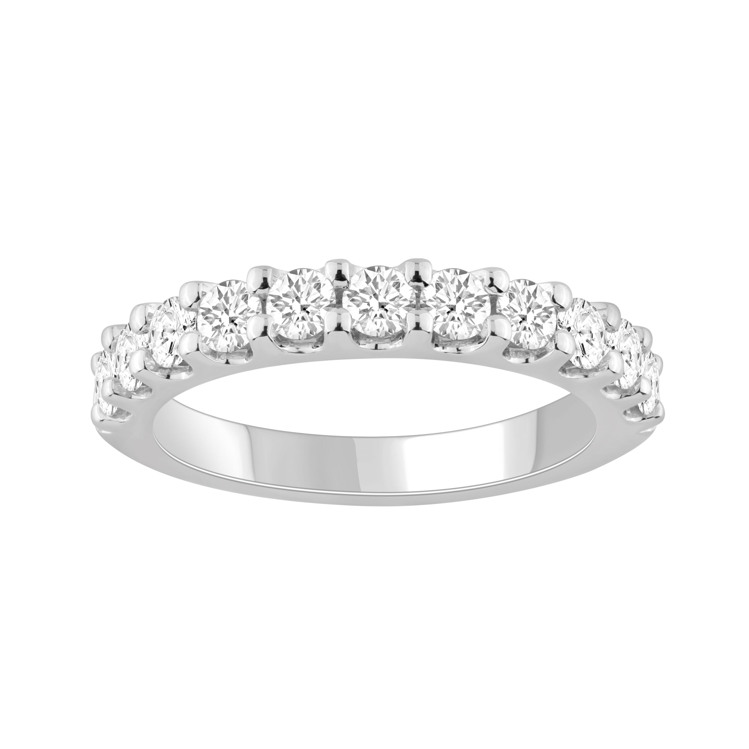 LADIES BAND 1.00CT ROUND DIAMOND 14K WHITE GOLD - Image 1