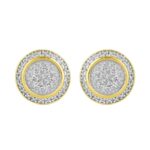 MEN'S STUD EARRINGS 0.25CT ROUND DIAMOND 10K YELLOW GOLD