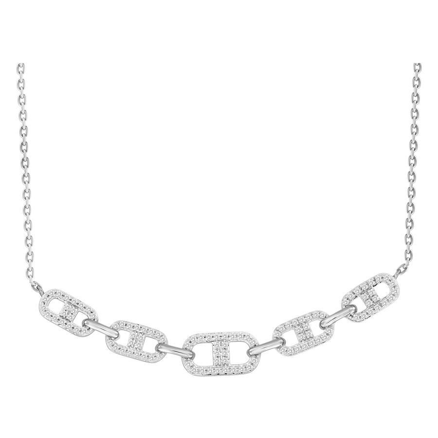 LADIES NECKLACE 0.25CT ROUND DIAMOND 10K WHITE GOLD - Image 1