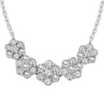 LADIES NECKLACE 1.00CT ROUND DIAMOND 10K WHITE GOLD