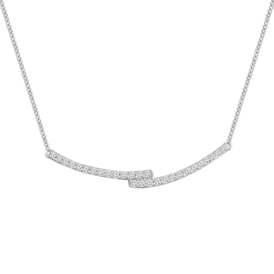 LADIES NECKLACE 0.20CT ROUND DIAMOND 10K WHITE GOLD - Image 1