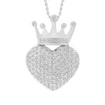 LADIES PENDANT 0.33CT ROUND DIAMOND 10K WHITE GOLD