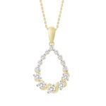 LADIES PENDANT WITH CHAIN 0.50CT ROUND DIAMOND 10K YELLOW GOLD