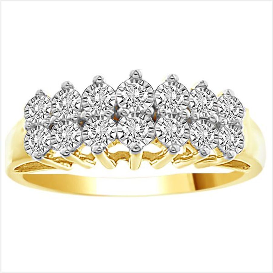 LADIES RING 0.25CT ROUND DIAMOND 10K YELLOW GOLD - Image 1