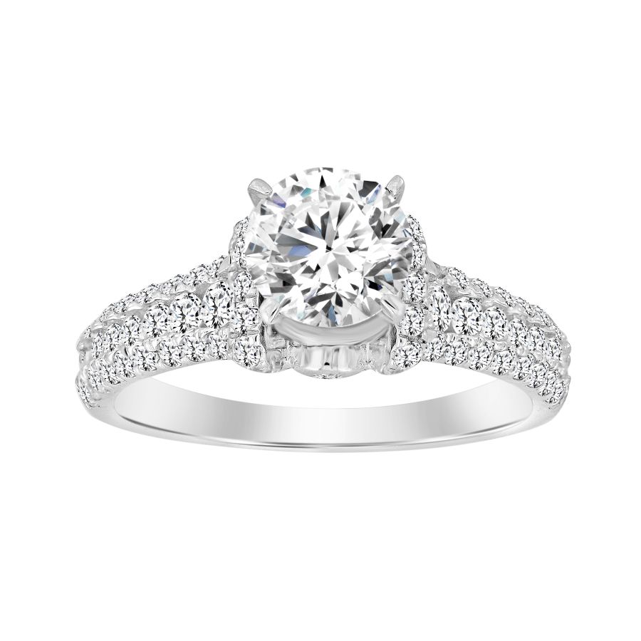 LADIES RING 0.70CT ROUND DIAMOND 14K WHITE GOLD - Image 1