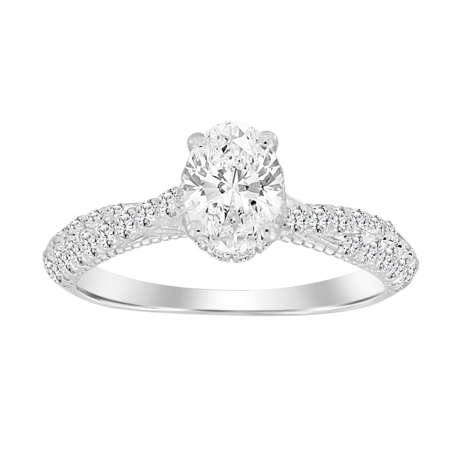 LADIES RING 1.25CT ROUND DIAMOND 14K WHITE GOLD (SI QUALITY) - Image 1