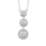 LADIES SEMI MOUNT NECKLACE 1.00CT ROUND DIAMOND 14K WHITE GOLD