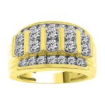 MEN'S BAND 2.00CT ROUND DIAMOND 10K YELLOW GOLD