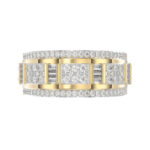 MEN'S BAND 1.00CT ROUND/BAGUETTE DIAMOND 10K YELLOW GOLD - Image 5