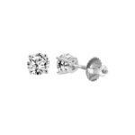 LADIES SOLITAIRE EARRINGS 0.25CT ROUND DIAMOND 14K WHITE GOLD