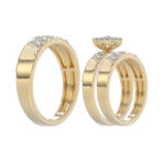 LADIES TRIOS SET 0.33CT ROUND DIAMOND 10K YELLOW GOLD - Image 4