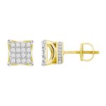 LADIES STUD EARRINGS 1.00CT ROUND DIAMOND 10K YELLOW GOLD