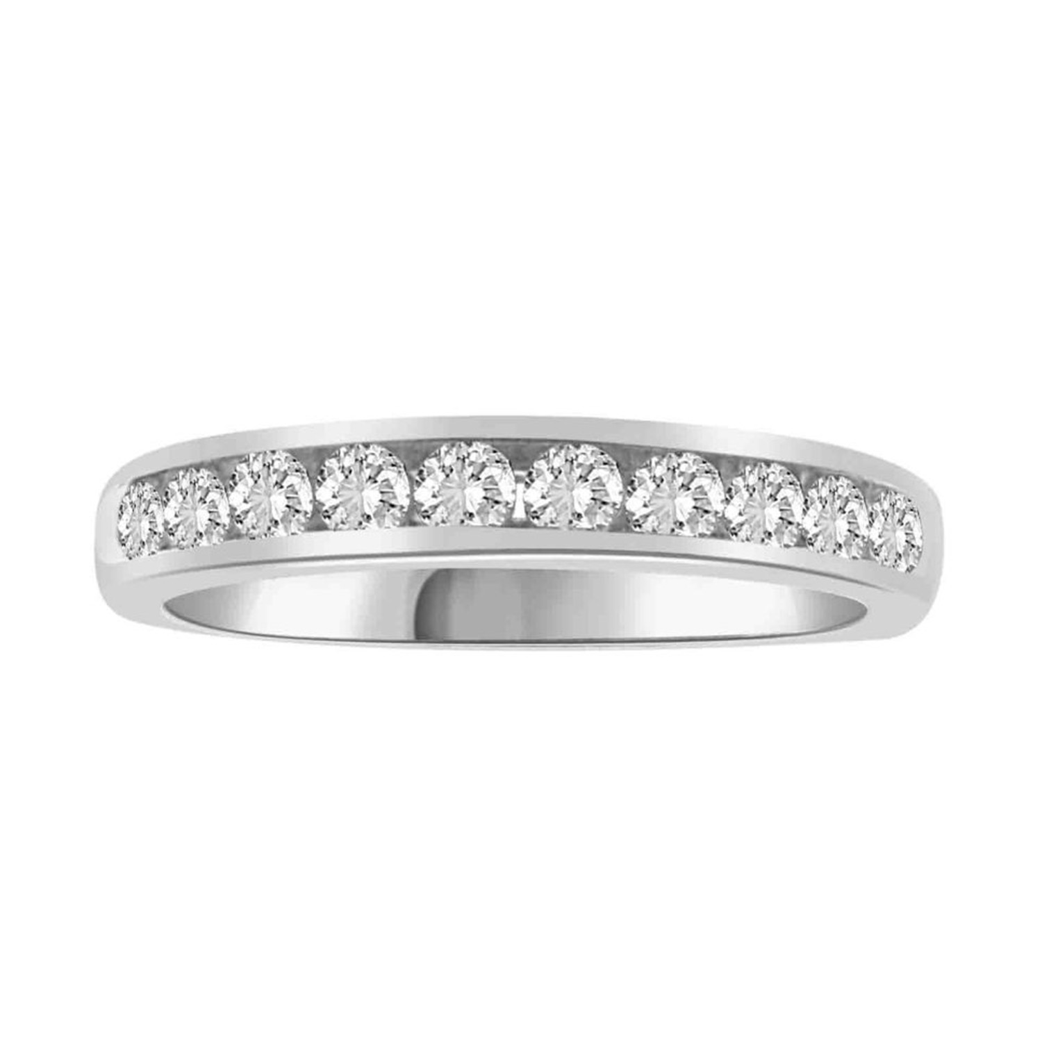 LADIES BAND 0.50CT ROUND DIAMOND 14K WHITE GOLD (SI QUALITY) - Image 1