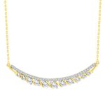 LADIES NECKLACE 0.75CT ROUND DIAMOND 14K YELLOW GOLD