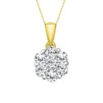 LADIES PENDANT WITH CHAIN 0.15CT ROUND DIAMOND 10K YELLOW GOLD