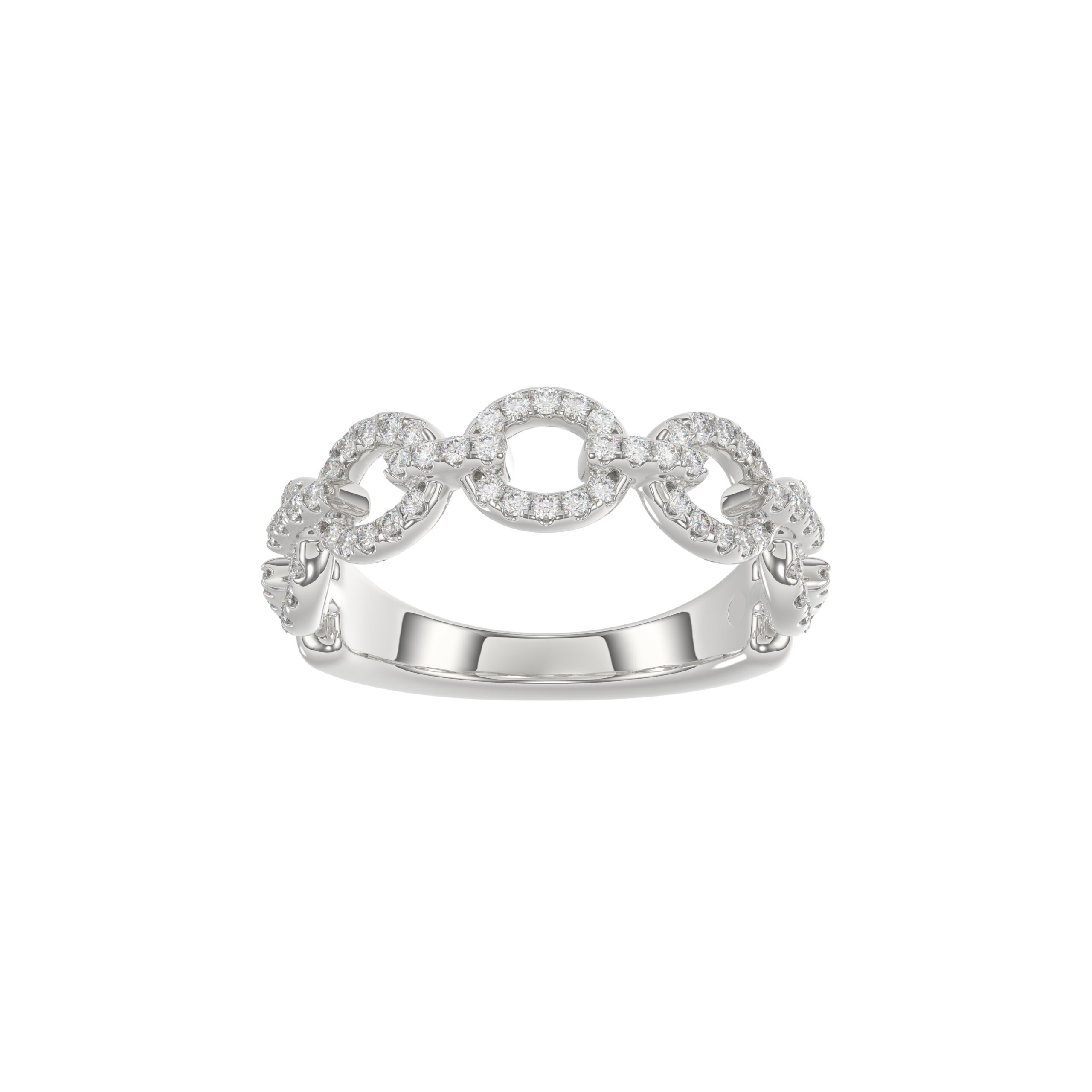 LADIES BAND 0.33CT ROUND DIAMOND 14K WHITE GOLD - Image 1