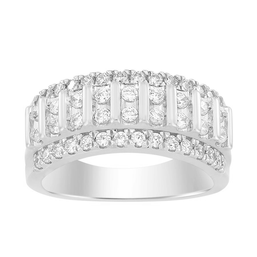 MEN'S BAND 1.25CT ROUND DIAMOND 14K WHITE GOLD (SI QUALITY) - Image 1
