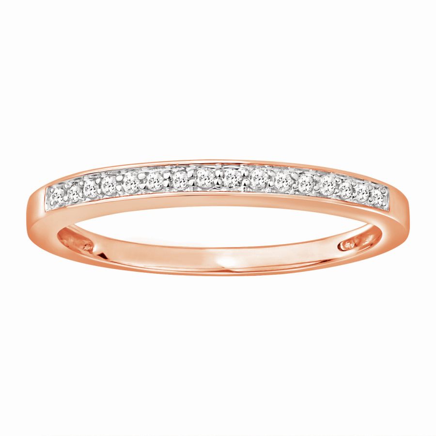 LADIES BAND ONLY 0.10CT ROUND DIAMOND 10K ROSE GOLD - Image 1