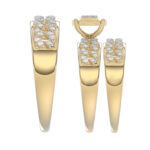 LADIES TRIO SET 0.50CT ROUND DIAMOND 10K YELLOW GOLD - Image 3