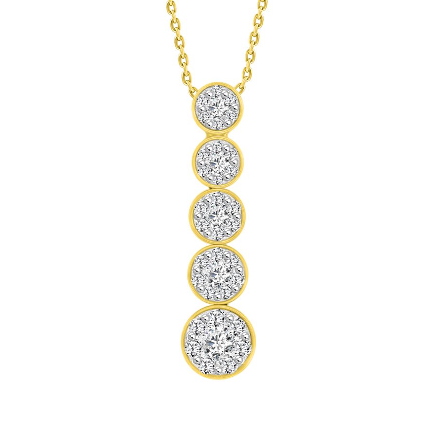 LADIES PENDANT WITH CHAIN 0.50CT ROUND DIAMOND 14K WHITE GOLD (SI QUALITY) - Image 1