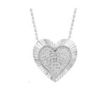 LADIES PENDANT WITH CABLE CHAIN 0.20CT ROUND DIAMOND 10K WHITE GOLD
