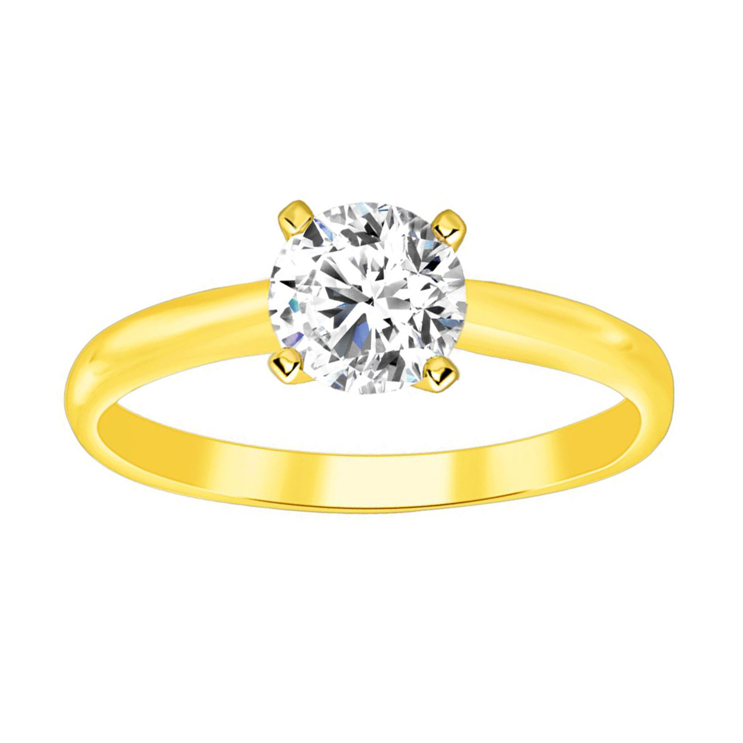 LADIES RING 0.15CT ROUND DIAMOND 14K YELLOW GOLD - Image 1