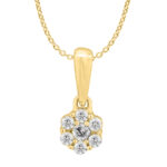 LADIES PENDANT WITH CHAIN 0.15CT ROUND DIAMOND 14K YELLOW GOLD (SI QUALITY)