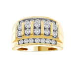 MEN'S RING 1.50CT ROUND DIAMOND 14K YELLOW GOLD