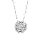 LADIES  PENDANT WITH CHAIN 0.25CT ROUND DIAMOND 14K WHITE GOLD