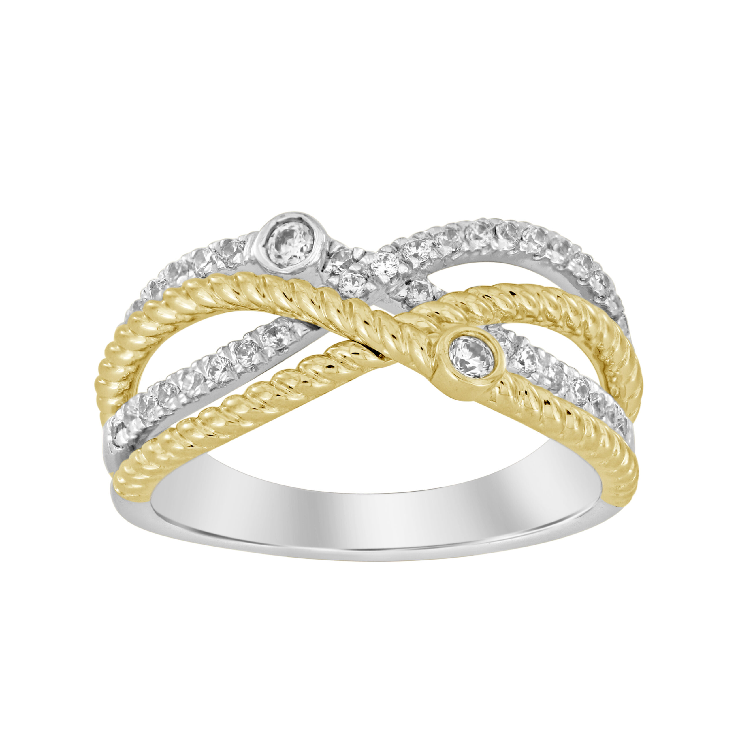 LADIES RING 0.33CT ROUND DIAMOND 14K WHITE/YELLOW GOLD - Image 1