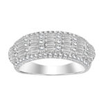 LADIES BAND 1.25CT ROUND/BAGUETTE DIAMOND 14K WHITE GOLD