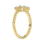 LADIES RING 0.10CT ROUND DIAMOND 10K YELLOW GOLD - Image 4