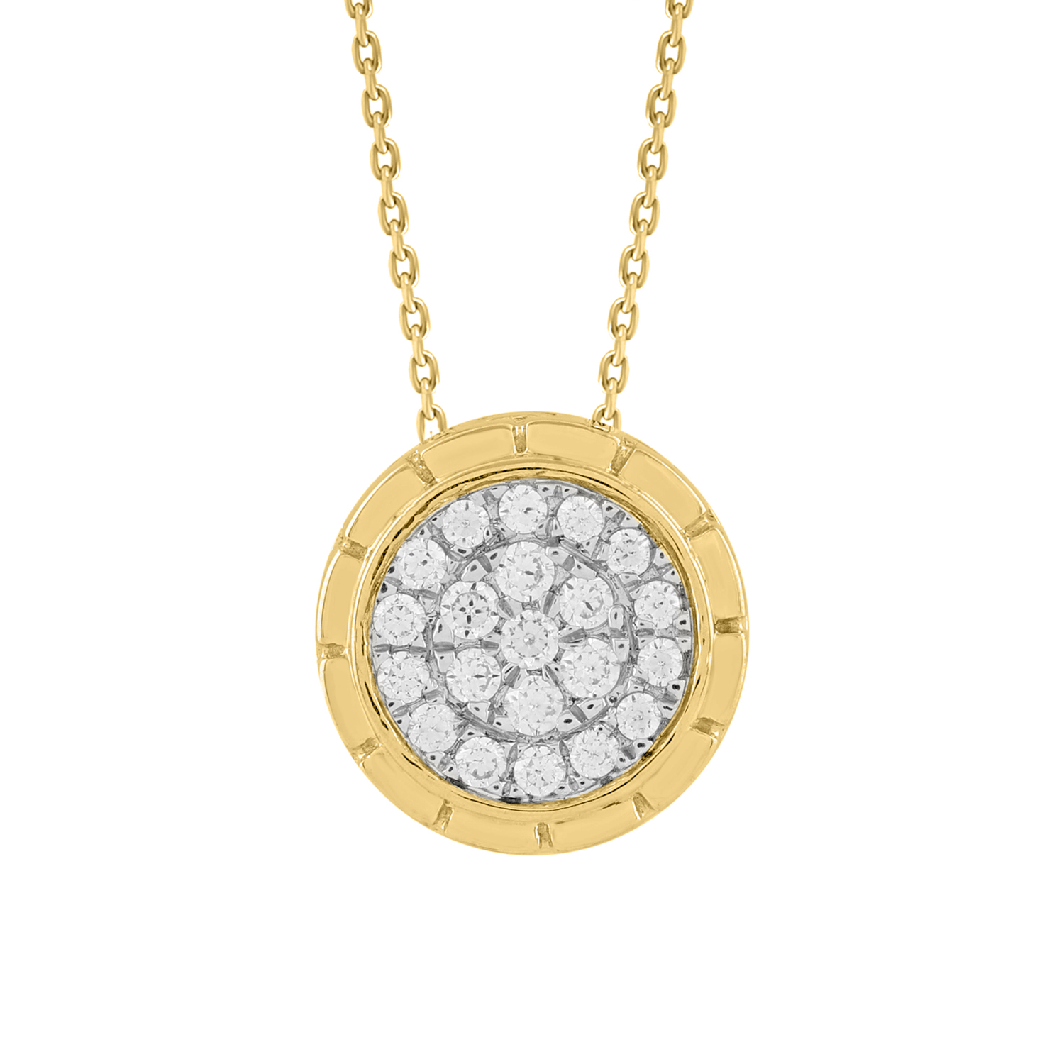 LADIES PENDANT WITH CHAIN 0.20CT ROUND DIAMOND 10K YELLOW GOLD - Image 1
