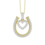 LADIES PENDANT WITH CHAIN 0.25CT ROUND DIAMOND 14K YELLOW GOLD