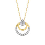 LADIES PENDANT WITH CHAIN 0.13CT ROUND DIAMOND 14K YELLOW GOLD