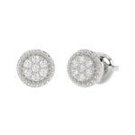 LADIES EARRINGS 0.20CT ROUND DIAMOND 14K WHITE GOLD - Image 3