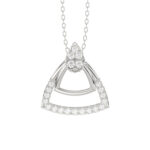 LADIES PENDANT WITH CHAIN 0.13CT ROUND DIAMOND 14K WHITE GOLD