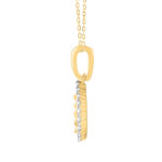 LADIES PENDANT WITH CHAIN 0.20CT ROUND DIAMOND 10K YELLOW GOLD - Image 3