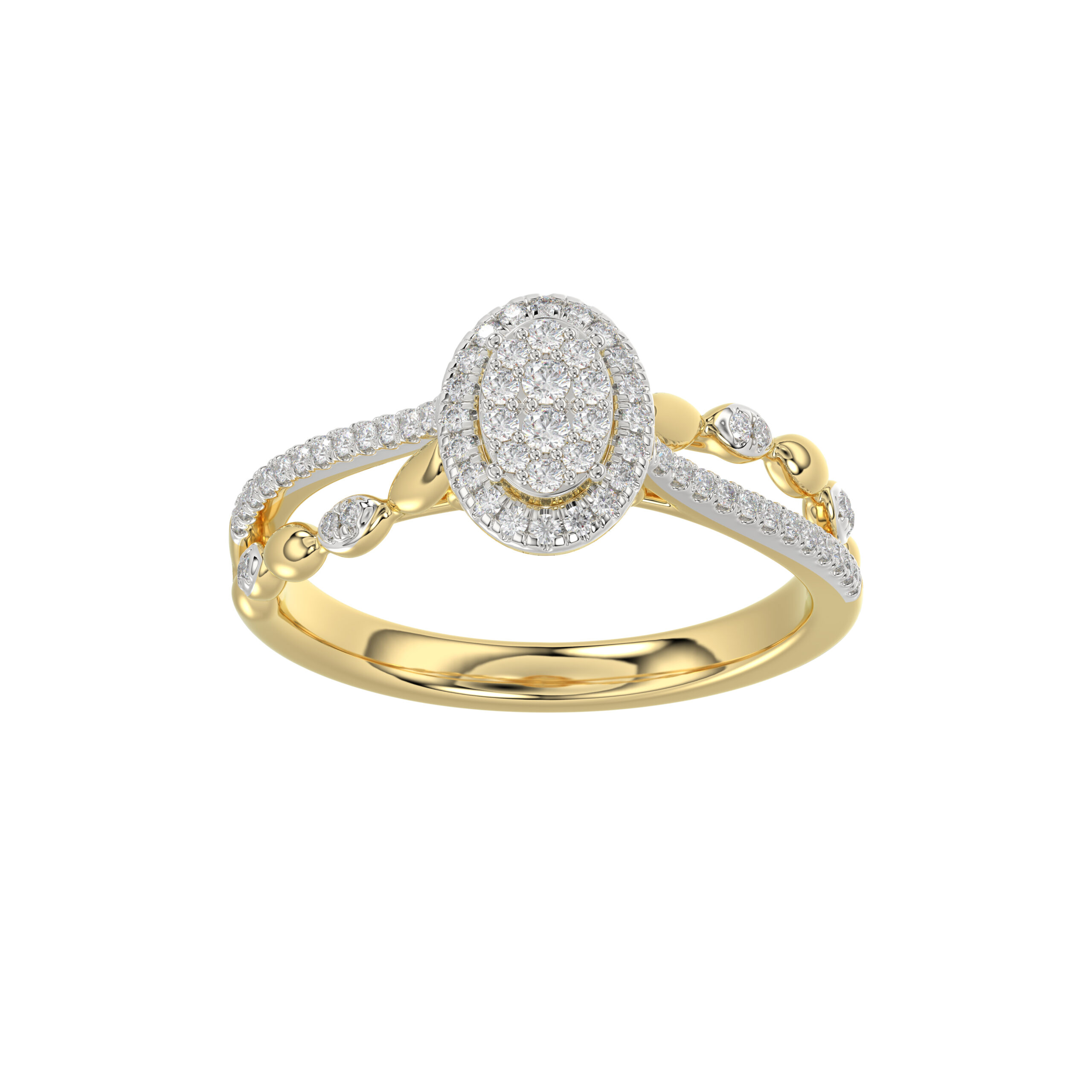 LADIES RING 0.25CT ROUND DIAMOND 10K YELLOW GOLD - Image 1