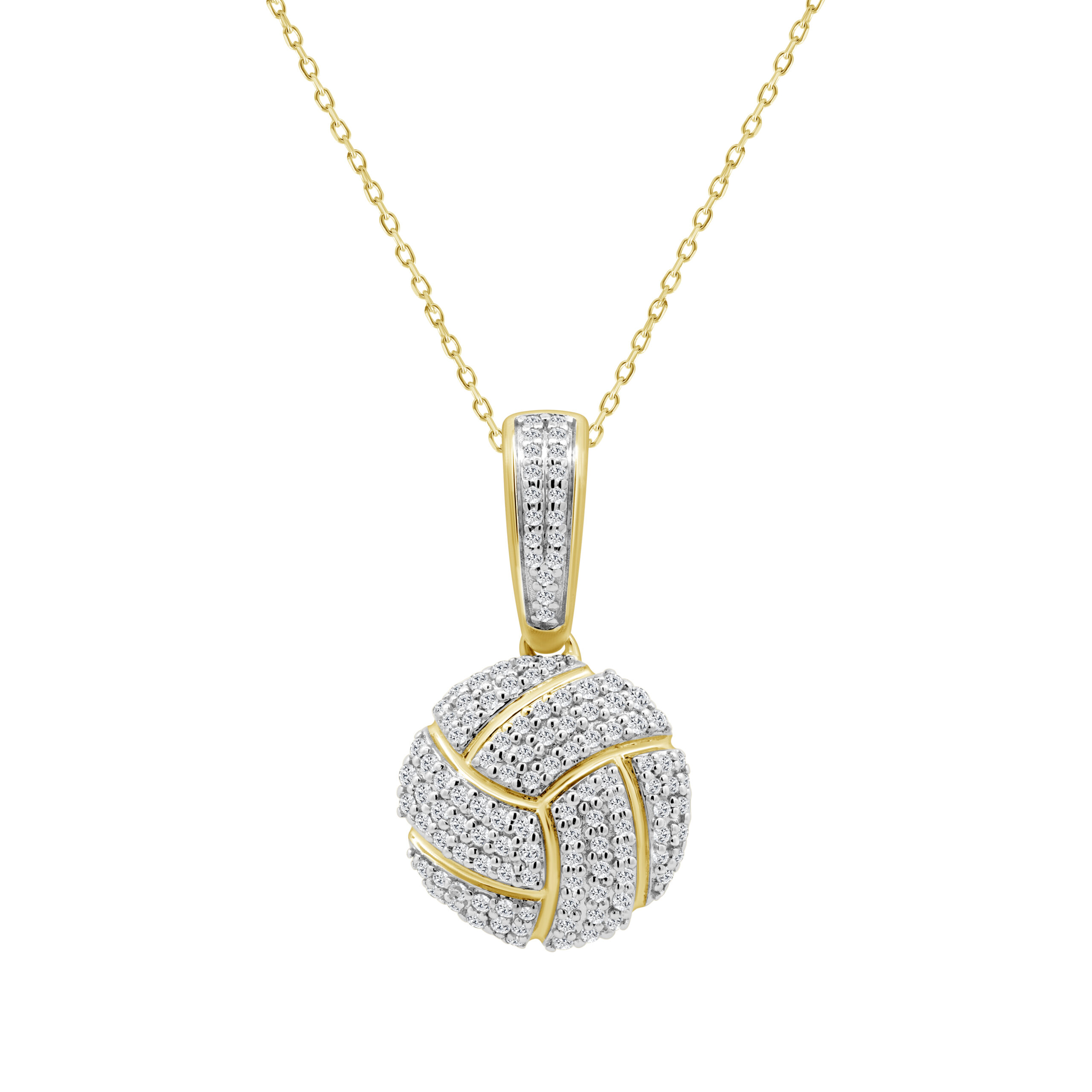 LADIES PENDANT WITH CHAIN 0.33CT ROUND DIAMOND 10K YELLOW GOLD - Image 1