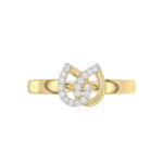 LADIES RING 0.10CT ROUND DIAMOND 10K YELLOW GOLD - Image 5