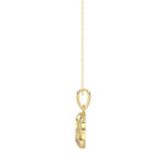 LADIES PENDANT 0.15CT ROUND/BAGUETTE DIAMOND 10K YELLOW GOLD - Image 3