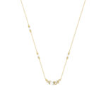 LADIES NECKLACE 0.16CT ROUND/PEARL DIAMOND 14K YELLOW GOLD - Image 2