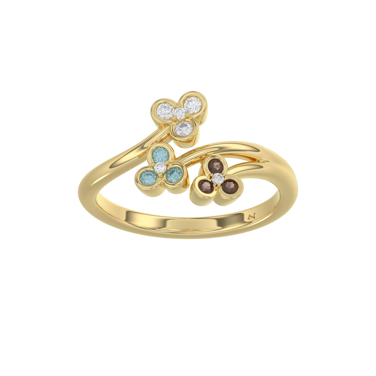 LADIES RING 0.20CT ROUND DIAMOND 14K YELLOW GOLD - Image 1