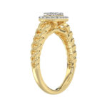 LADIES RING 0.20CT ROUND/BAGUETTE DIAMOND 10K YELLOW GOLD - Image 3
