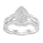 LADIES BRIDAL SET 0.30CT ROUND DIAMOND 10K WHITE GOLD